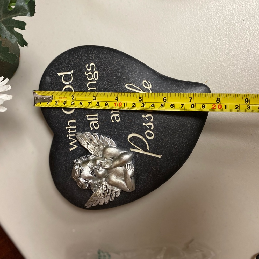 heart with silver cherub figure - With God all things are Possible - Picture 9 of 11